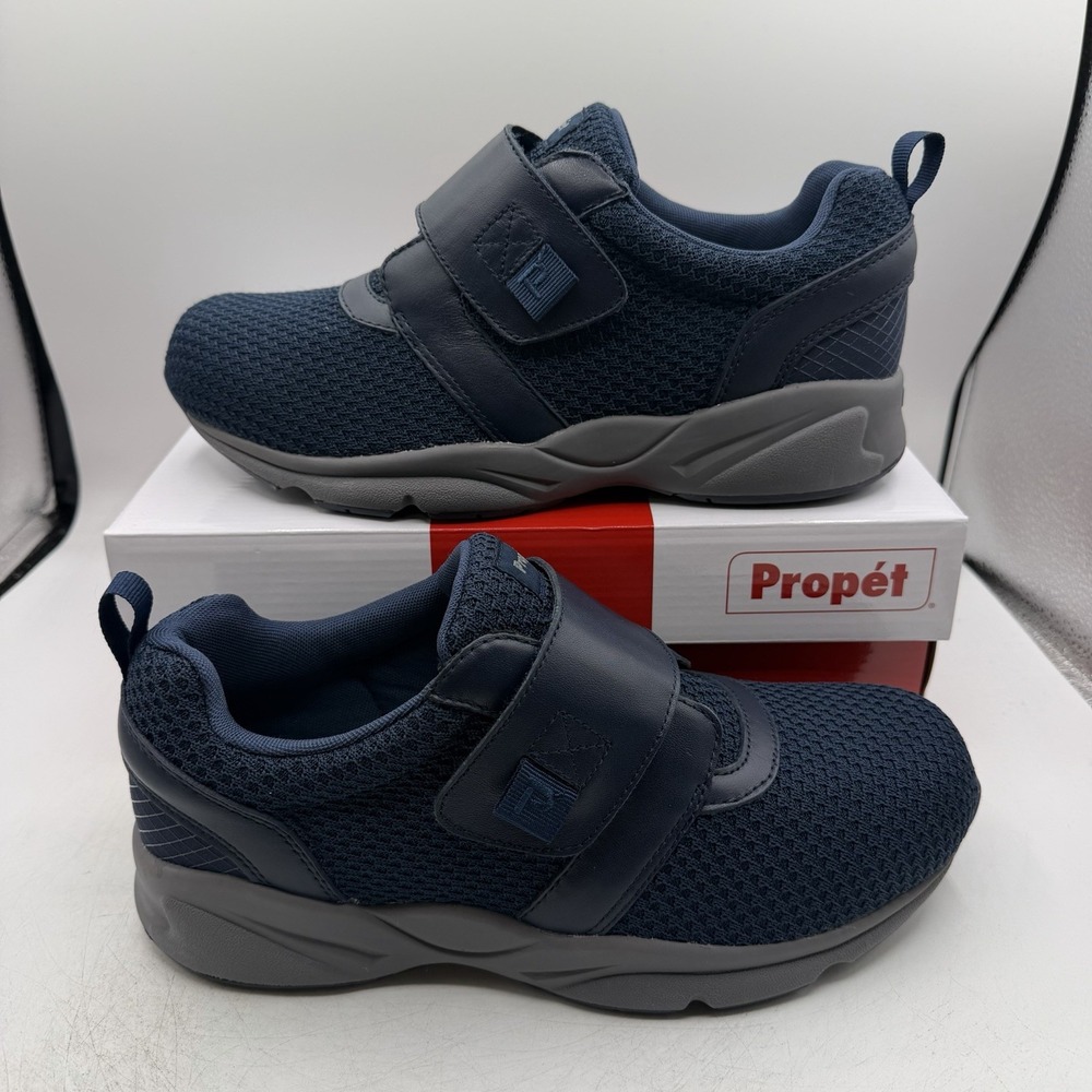 Propet Stability X Strap Shoes Mens Sz 10.5 XX(5E) EXTRA WIDE Navy Blue Sneakers